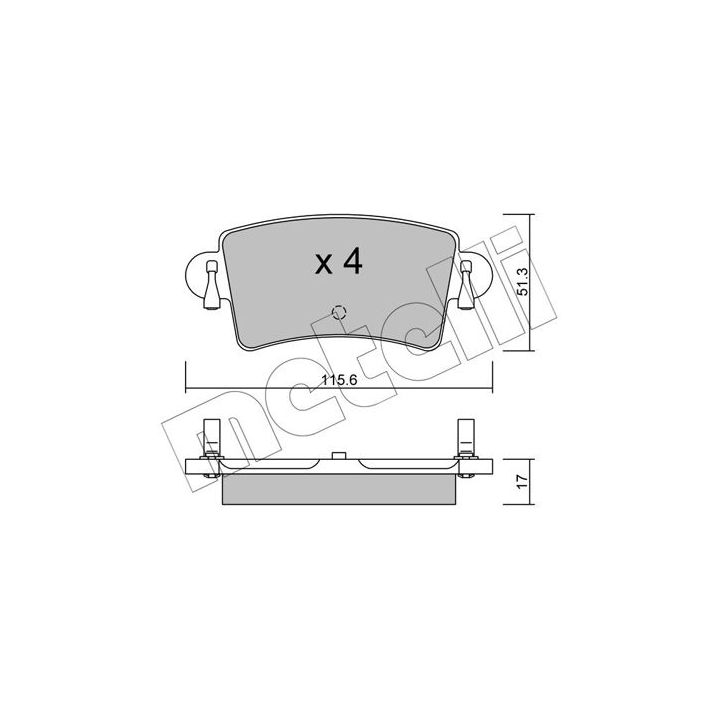 Stabdžių trinkelių rinkinys, diskinis stabdys METELLI 22-0546-0