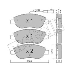 Stabdžių trinkelių rinkinys, diskinis stabdys METELLI 22-0577-0