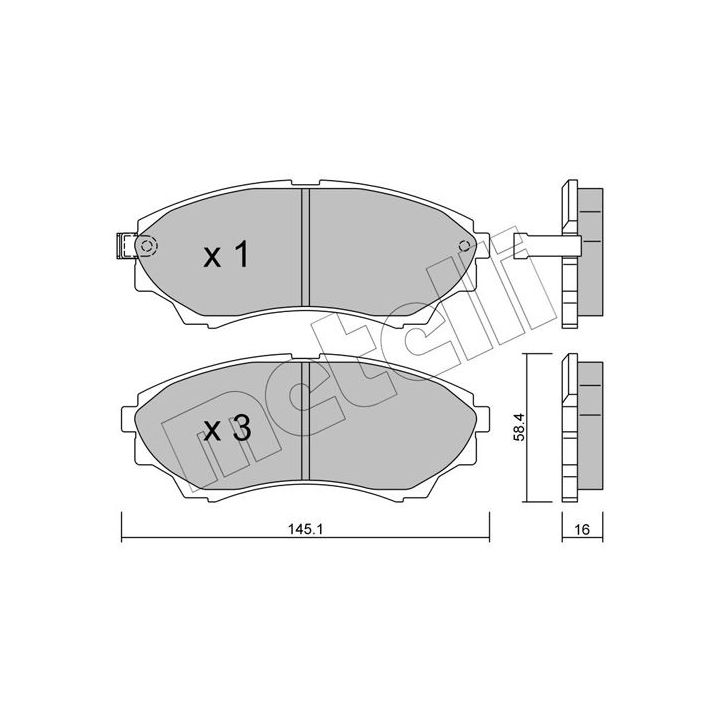Stabdžių trinkelių rinkinys, diskinis stabdys METELLI 22-0610-0