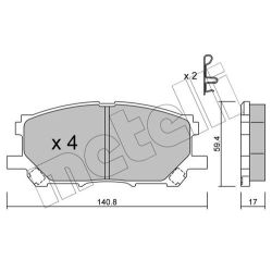 Stabdžių trinkelių rinkinys, diskinis stabdys METELLI 22-0618-0