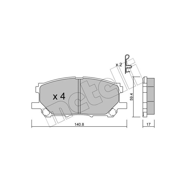 Stabdžių trinkelių rinkinys, diskinis stabdys METELLI 22-0618-0