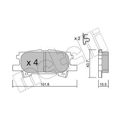 Stabdžių trinkelių rinkinys, diskinis stabdys METELLI 22-0619-0