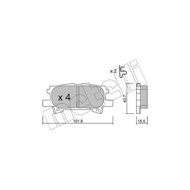 Stabdžių trinkelių rinkinys, diskinis stabdys METELLI 22-0619-0