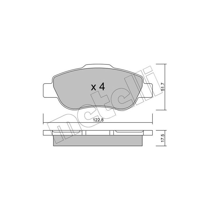 Stabdžių trinkelių rinkinys, diskinis stabdys METELLI 22-0638-0