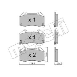 Stabdžių trinkelių rinkinys, diskinis stabdys METELLI 22-0651-3