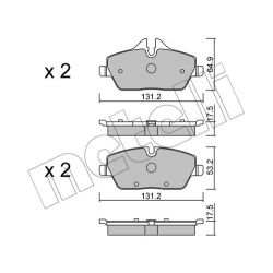 Stabdžių trinkelių rinkinys, diskinis stabdys METELLI 22-0664-0