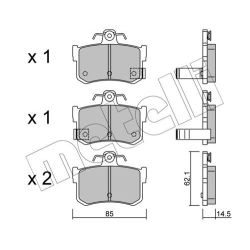 Stabdžių trinkelių rinkinys, diskinis stabdys METELLI 22-0691-1