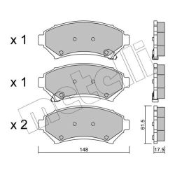 Stabdžių trinkelių rinkinys, diskinis stabdys METELLI 22-0696-0