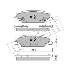 Stabdžių trinkelių rinkinys, diskinis stabdys METELLI 22-0700-0