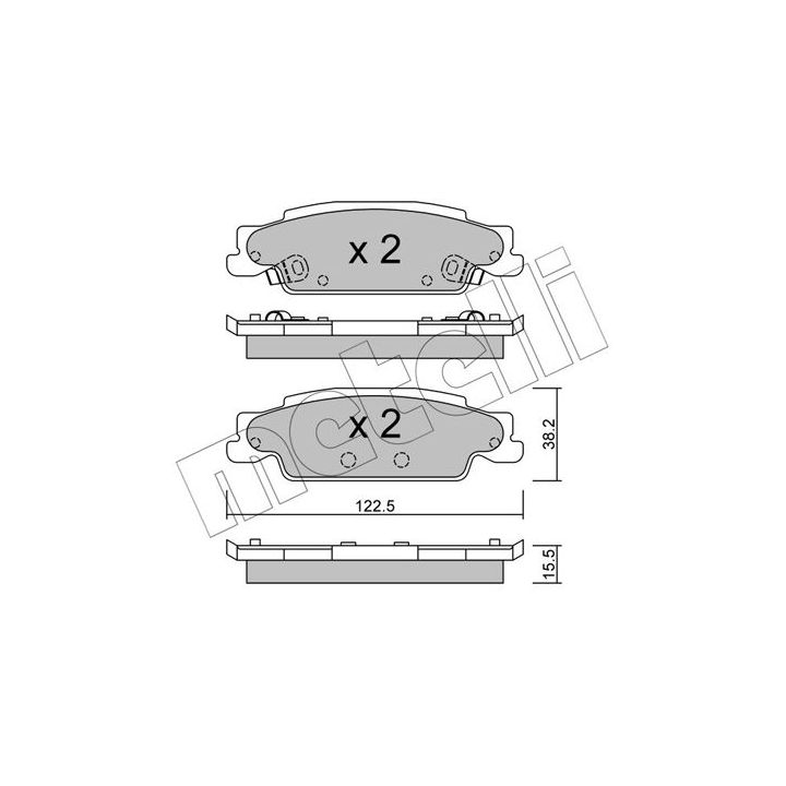 Stabdžių trinkelių rinkinys, diskinis stabdys METELLI 22-0700-0