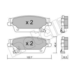 Stabdžių trinkelių rinkinys, diskinis stabdys METELLI 22-0701-0
