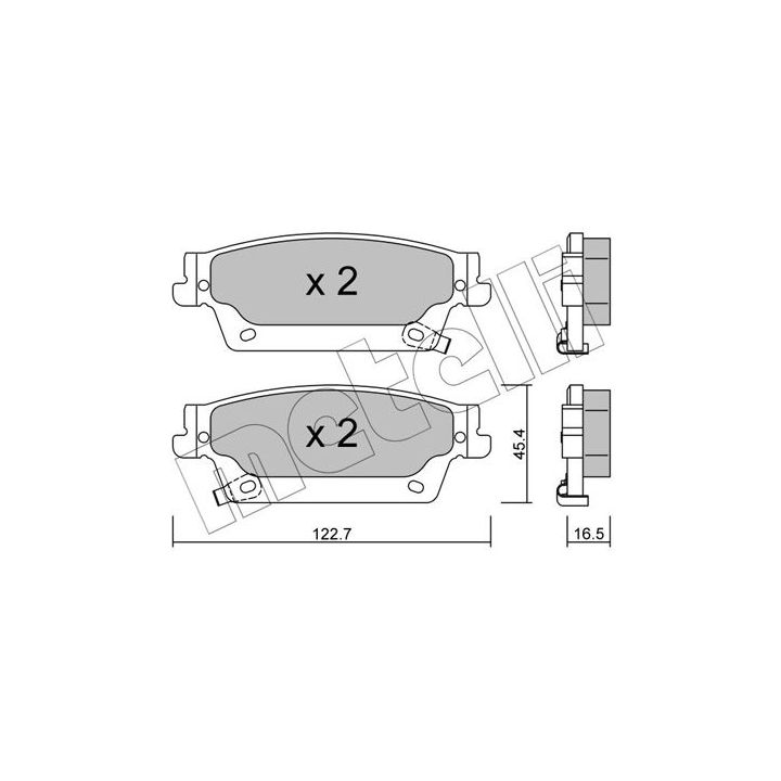 Stabdžių trinkelių rinkinys, diskinis stabdys METELLI 22-0701-0
