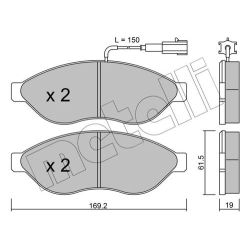 Stabdžių trinkelių rinkinys, diskinis stabdys METELLI 22-0708-1