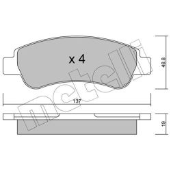 Stabdžių trinkelių rinkinys, diskinis stabdys METELLI 22-0710-0