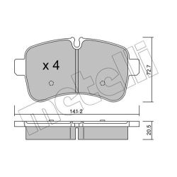 Stabdžių trinkelių rinkinys, diskinis stabdys METELLI 22-0711-0