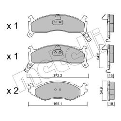 Stabdžių trinkelių rinkinys, diskinis stabdys METELLI 22-0714-0