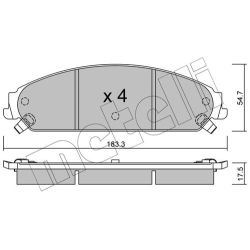Stabdžių trinkelių rinkinys, diskinis stabdys METELLI 22-0717-0