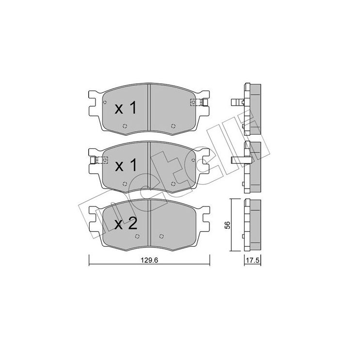 Stabdžių trinkelių rinkinys, diskinis stabdys METELLI 22-0724-0