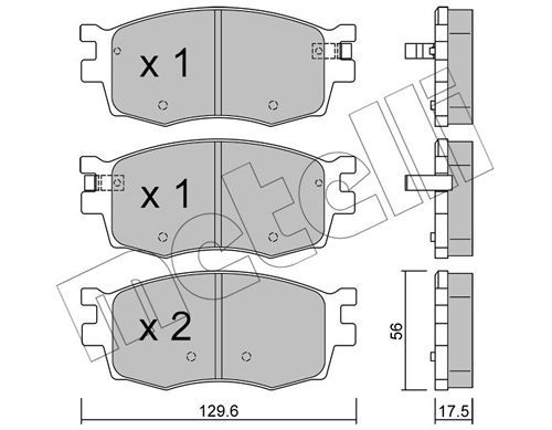 Stabdžių trinkelių rinkinys, diskinis stabdys METELLI 22-0724-0