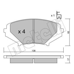 Stabdžių trinkelių rinkinys, diskinis stabdys METELLI 22-0732-0