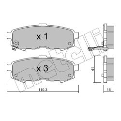 Stabdžių trinkelių rinkinys, diskinis stabdys METELLI 22-0735-0