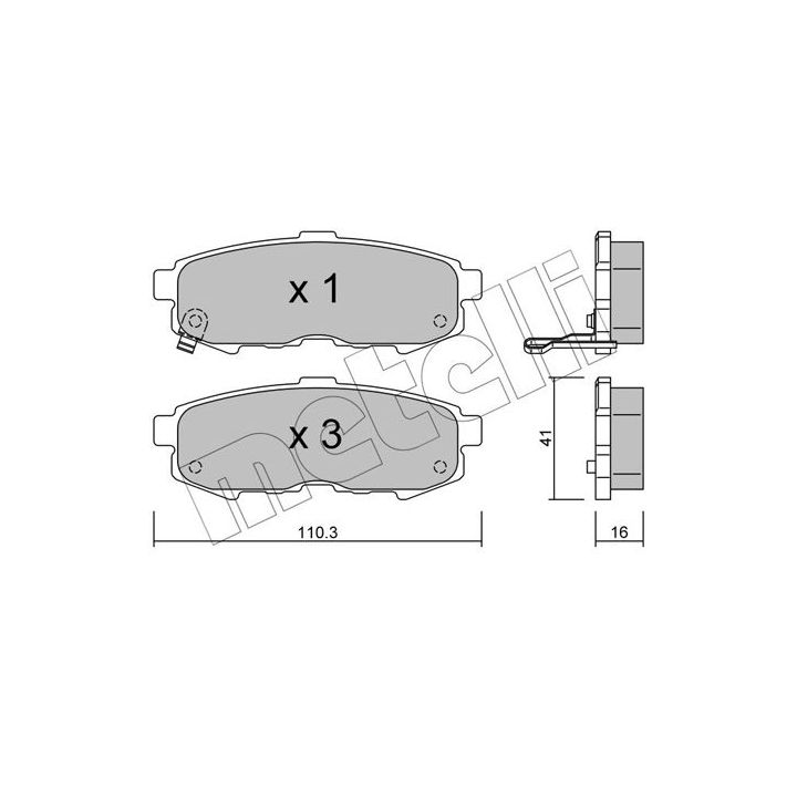 Stabdžių trinkelių rinkinys, diskinis stabdys METELLI 22-0735-0