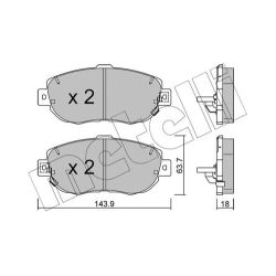 Stabdžių trinkelių rinkinys, diskinis stabdys METELLI 22-0756-0