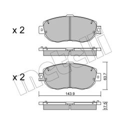 Stabdžių trinkelių rinkinys, diskinis stabdys METELLI 22-0756-1