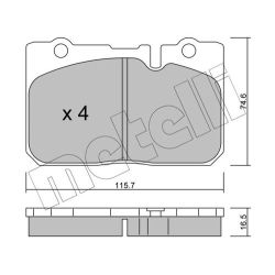 Stabdžių trinkelių rinkinys, diskinis stabdys METELLI 22-0757-0