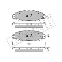 Stabdžių trinkelių rinkinys, diskinis stabdys METELLI 22-0759-1