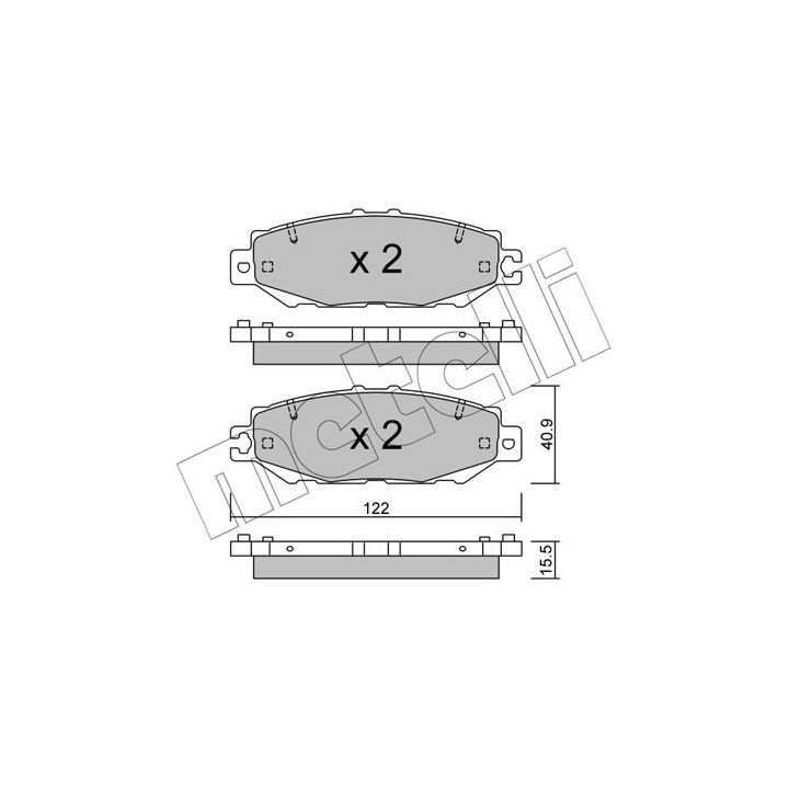 Stabdžių trinkelių rinkinys, diskinis stabdys METELLI 22-0759-1