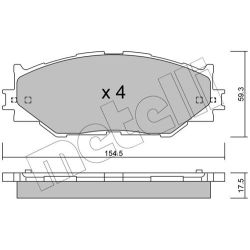 Stabdžių trinkelių rinkinys, diskinis stabdys METELLI 22-0760-0