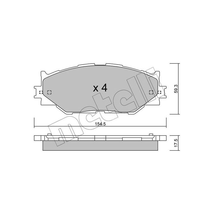 Stabdžių trinkelių rinkinys, diskinis stabdys METELLI 22-0760-0