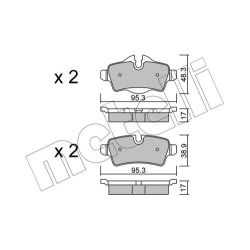 Stabdžių trinkelių rinkinys, diskinis stabdys METELLI 22-0769-0