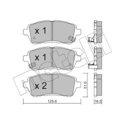 Stabdžių trinkelių rinkinys, diskinis stabdys METELLI 22-0793-1