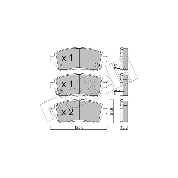Stabdžių trinkelių rinkinys, diskinis stabdys METELLI 22-0793-1