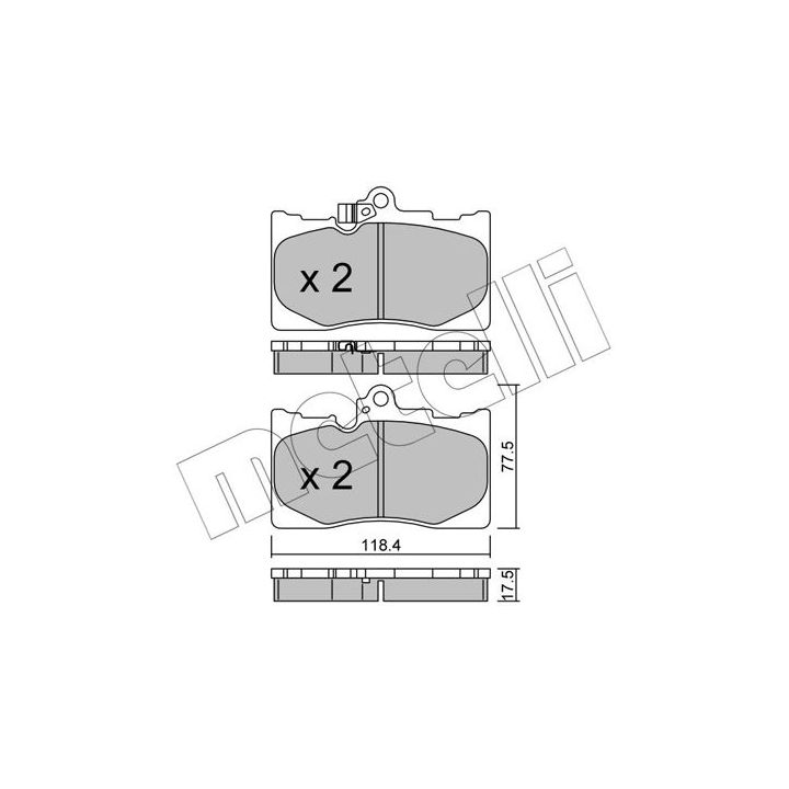 Stabdžių trinkelių rinkinys, diskinis stabdys METELLI 22-0799-0
