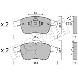 Stabdžių trinkelių rinkinys, diskinis stabdys METELLI 22-0803-1