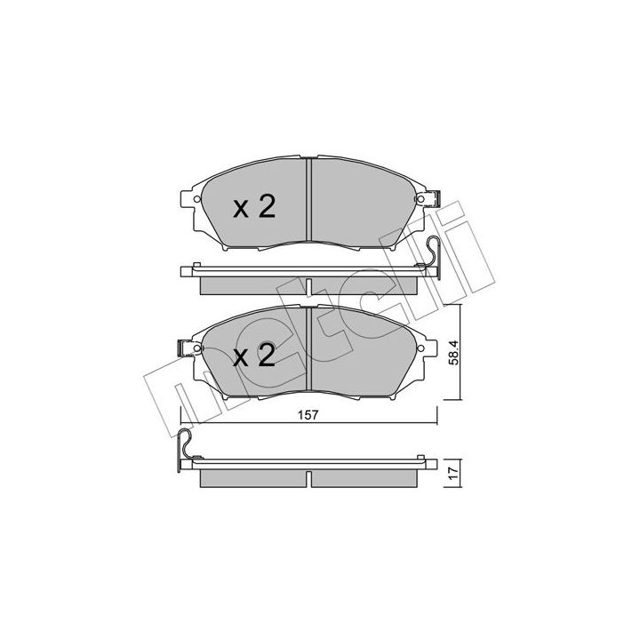 Stabdžių trinkelių rinkinys, diskinis stabdys METELLI 22-0819-0