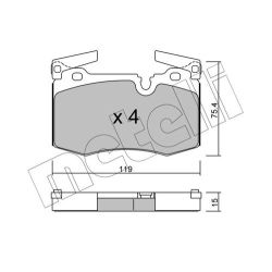 Stabdžių trinkelių rinkinys, diskinis stabdys METELLI 22-0829-0
