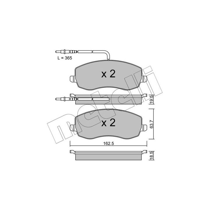Stabdžių trinkelių rinkinys, diskinis stabdys METELLI 22-0847-0