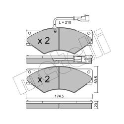 Stabdžių trinkelių rinkinys, diskinis stabdys METELLI 22-0849-1