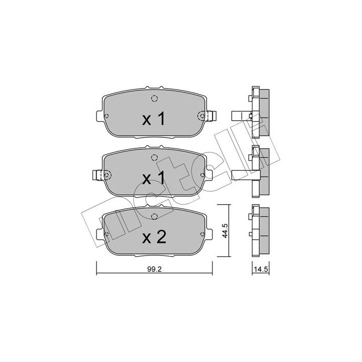 Stabdžių trinkelių rinkinys, diskinis stabdys METELLI 22-0871-0