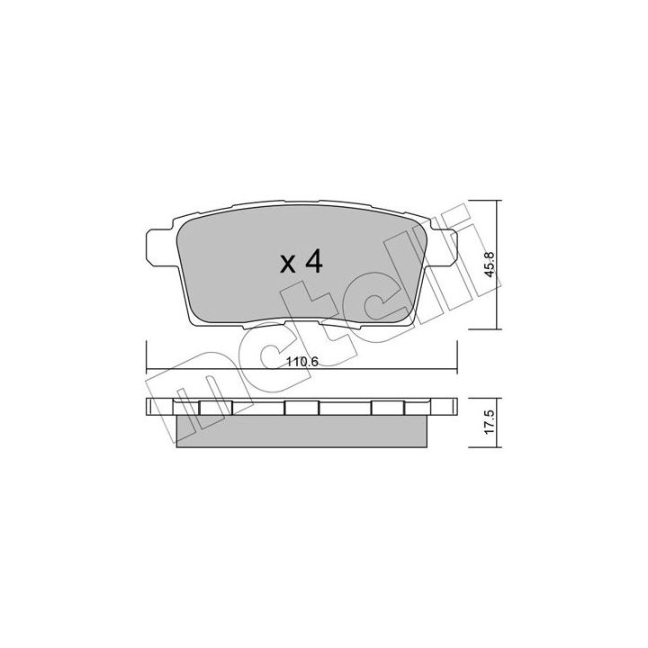 Stabdžių trinkelių rinkinys, diskinis stabdys METELLI 22-0873-0
