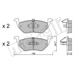 Stabdžių trinkelių rinkinys, diskinis stabdys METELLI 22-0907-0