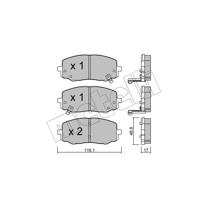 Stabdžių trinkelių rinkinys, diskinis stabdys METELLI 22-0912-0