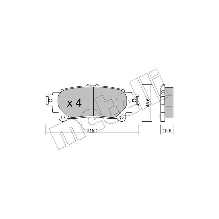 Stabdžių trinkelių rinkinys, diskinis stabdys METELLI 22-0939-0
