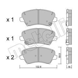 Stabdžių trinkelių rinkinys, diskinis stabdys METELLI 22-0944-0