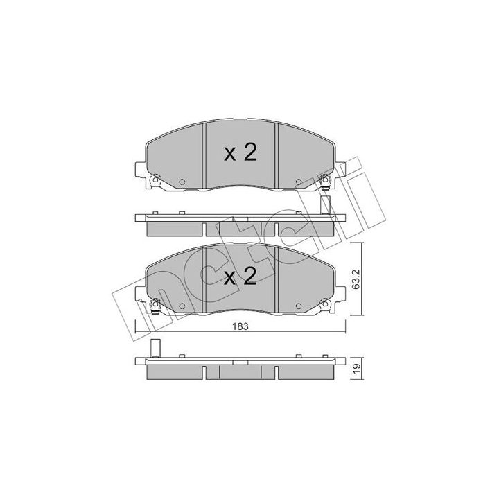 Stabdžių trinkelių rinkinys, diskinis stabdys METELLI 22-0946-0