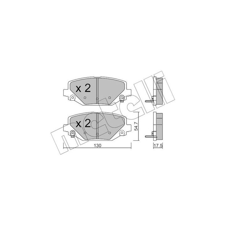 Stabdžių trinkelių rinkinys, diskinis stabdys METELLI 22-0947-0